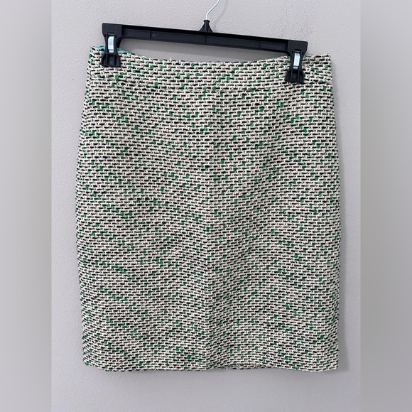 Kate Spade Green and Cream Tweed Skirt Size 4 - Picture 1 of 3